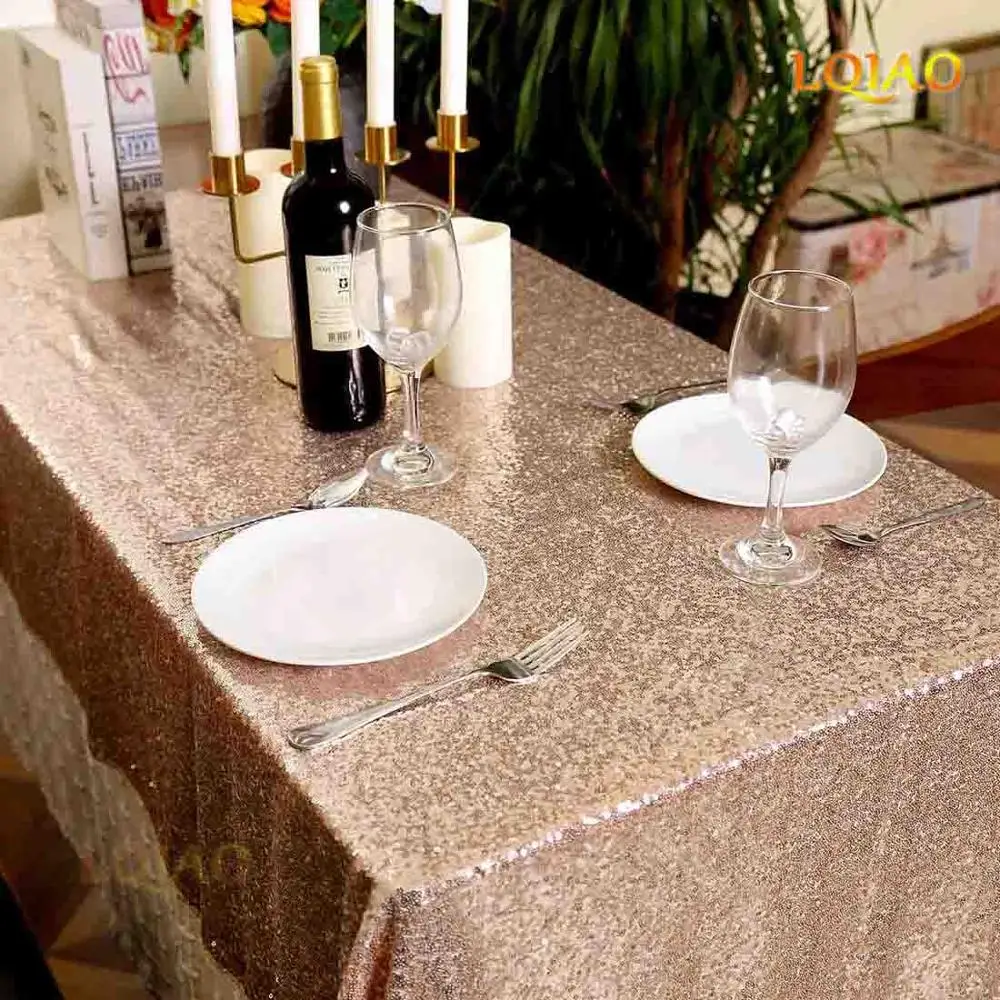 Shiny Champagne Gold 22 цвета, 225 см X 330 см, блестящая розовая скатерть с золотыми блестками, 90x132 дюймов, свадебное украшение скатерти, прямоугольная скатерть с блестками - Цвет: Shiny Champagne Gold