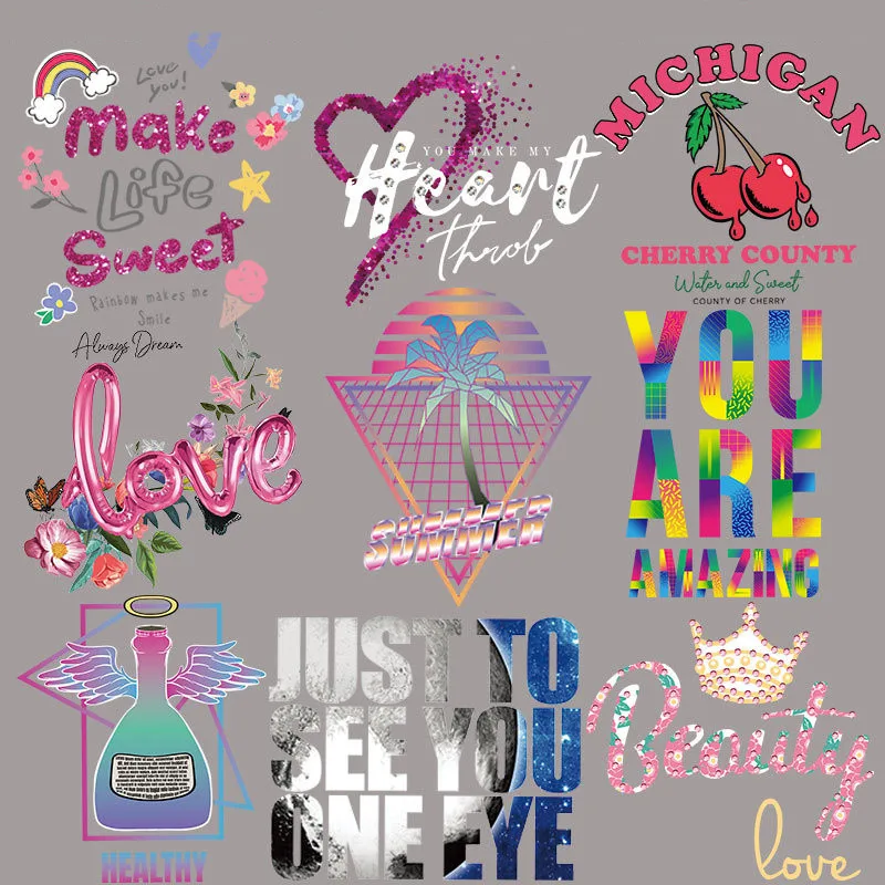 

1PCS Fashion Letters Iron on Patches For DIY Heat Transfer Clothes T-shirt Thermal Transfer Stickers Decoration Printing