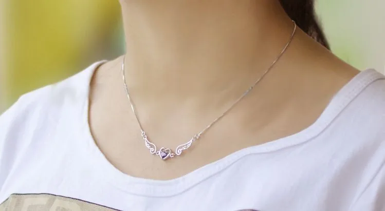 Романтические крылья ангела 925 пробы серебряные ожерелья подвески для женщин не