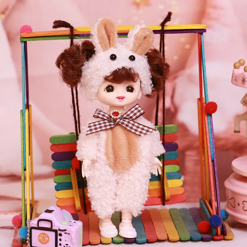 

1/12 Mini 17cm Bjd Doll Fashion Girl Dress-up Toy 13 Joints Movable Fashion Princess Suit Doll 3D Eyes Children's Christmas Gift