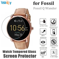 vskey 10pcs tempered glass for fossil q wander screen protector smart watch anti scratch protective film