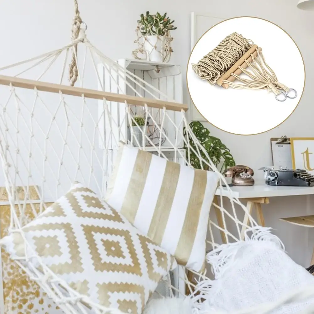 280 см белый Наружный сетчатый хлопковый веревочный качели-гамак висящий на
