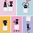 ПВХ роспись искусство прекрасный кот светильник ель света телефон наклейки на стену для детской комнаты Diy домашний декор мультфильм