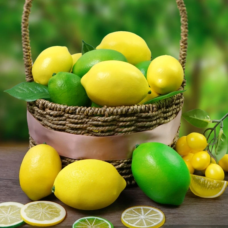 

Artificial Lemon Fake Fruit Lifelike Simulation Lemons for Home House Kitchen Party Decoration Display Photo Props