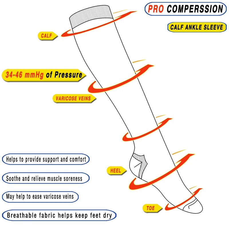 Findcool 34 46 мм рт. Ст. медицинская искусственная опора для ног с закрытым носком
