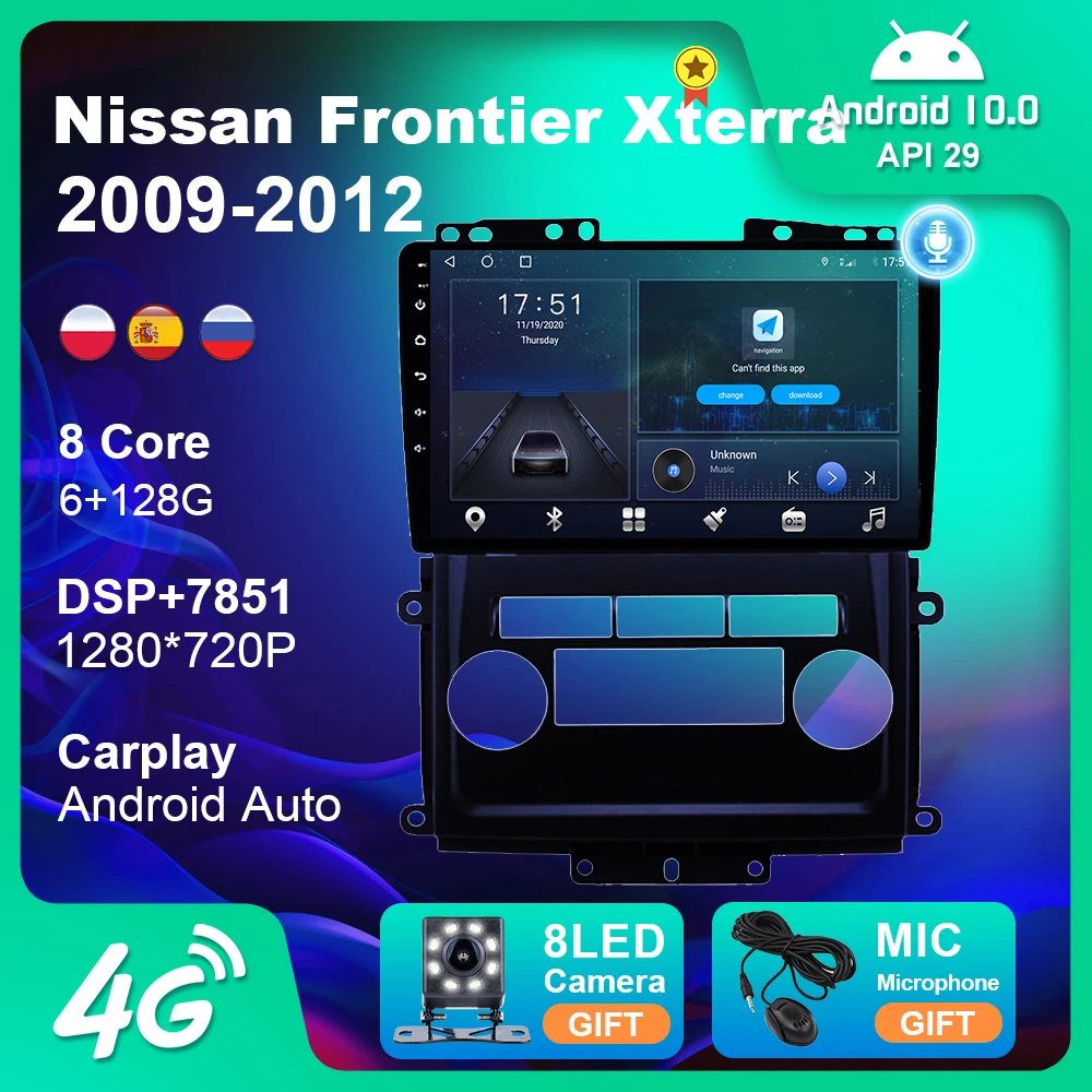 

6G 128G Android 10 Car Radio Stereo For Nissan Frontier Xterra 2009-2012 Navigation Video Audio Player GPS WIFI Subwoof No DVD