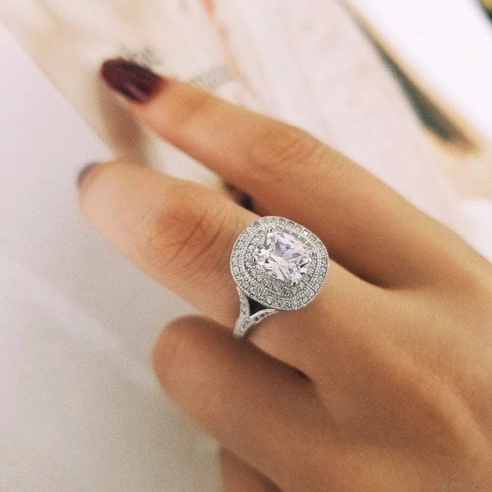 Дизайн 925 пробы Серебряное обручальное модное кольцо на палец AAA CZ цирконий для женщин ювелирные изделия LR4314S