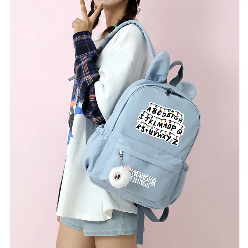 Mochila странные вещи рюкзаки для девочек повседневная школьная Студенческая милая сумка на плечо с буквами женские дорожные сумки большой емкости