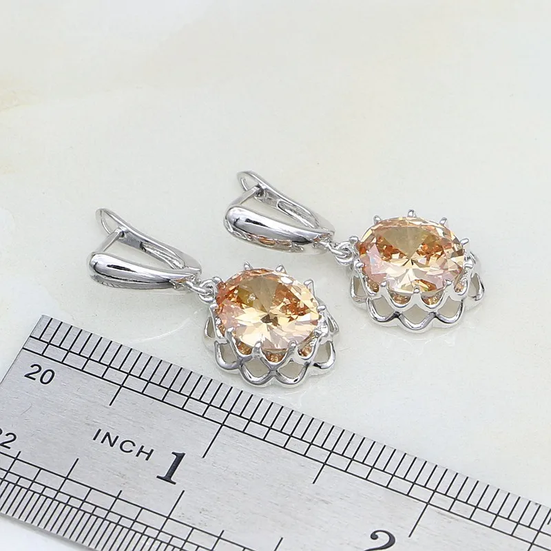 Женский ювелирный комплект из колье и серёг серебра 925 пробы | Украшения