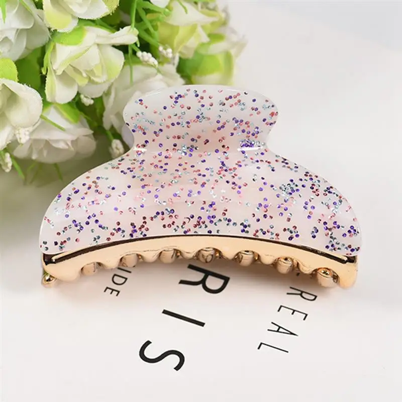 

coxeer 1pc Creative Dot Pattern Decor Women Ladies Hair Claw Clip Fashion Acrylic Hair Grip Clip Hair Clips Hair Accessories