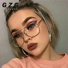 Винтажные мужские и женские очки в металлической оправе, солнцезащитные очки в стиле ретро с квадратными оптическими линзами, очки с прозрачными линзами GOZLUGU