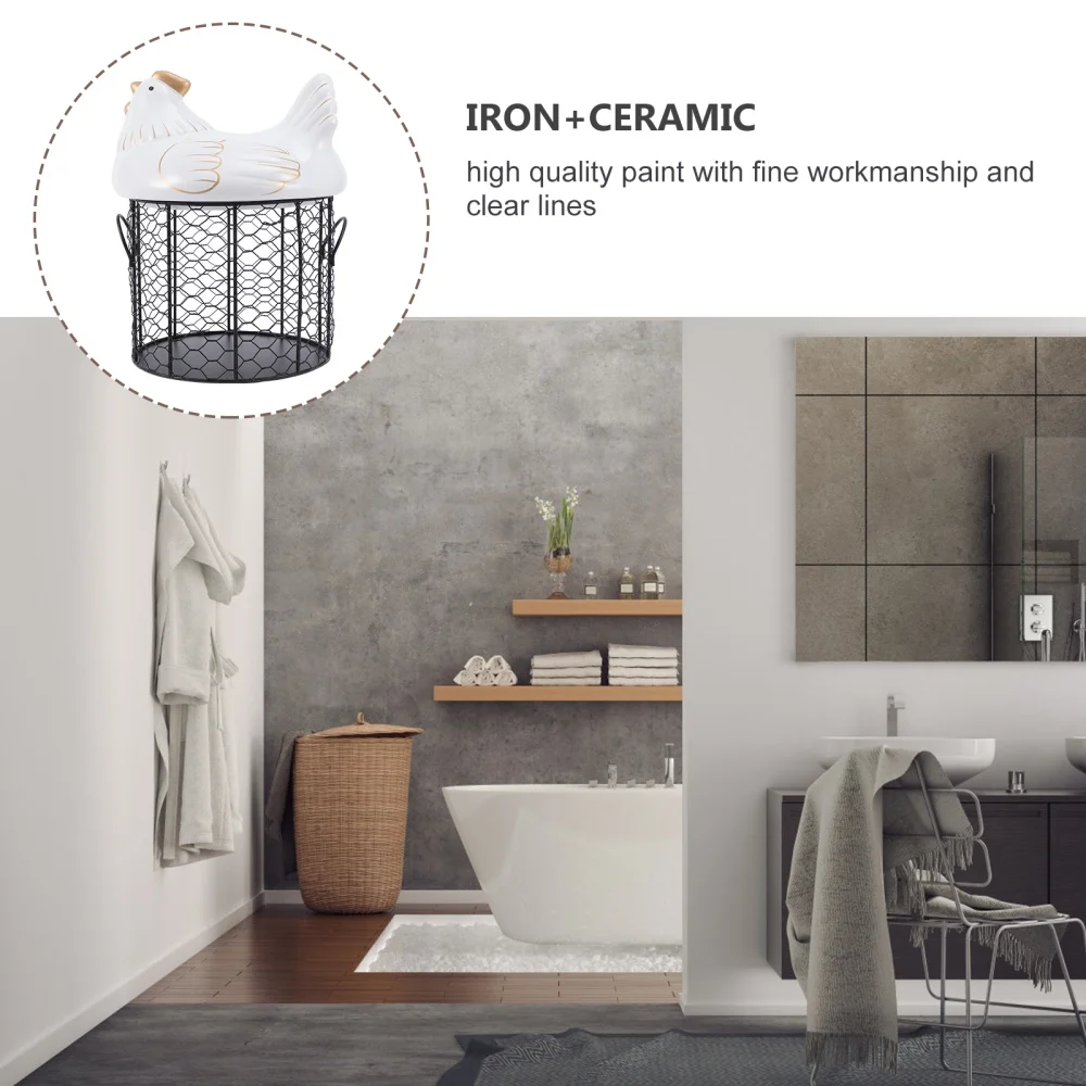 

1 Set Ceramic Egg Receive Basket Kitchen Basket household Goods Container