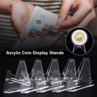 acrylic mini coin display stands holders small easel stands for commemorative coin capsule challenge coin medal wholesale