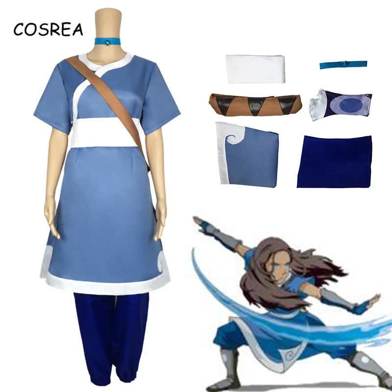 

Аниме Аватар: Последний Воздушный Бандер Katara Косплей костюмы синие костюмы униформа для женщин мужчин девушек Disfraz