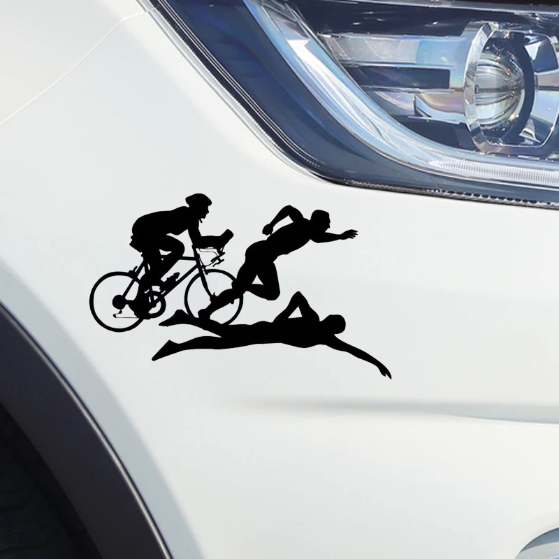 Aliauto Fashion Car Sticker Funny Triathlon Sports Auto Motorcycles Accessories PVC Decal for Kia Rio Passat B6 Lada 13cm*8cm | Автомобили