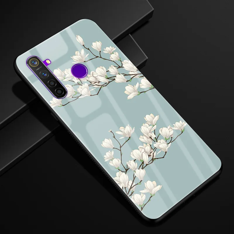 15 Для OPPO Realme 5 pro Чехол 6,3 ''стекло Жесткий чехол для OPPO Realme5 чехол для телефона силиконовый бампер Fundas Coque Realme 5pro - Цвет: 15