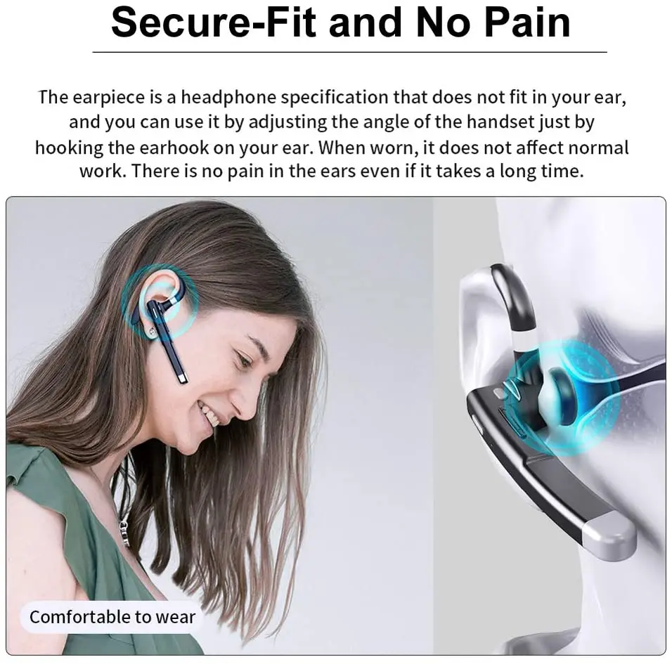 YK520 Bluetooth 5 1 наушники Беспроводной бизнес Шум шумоподавлением гарнитура с