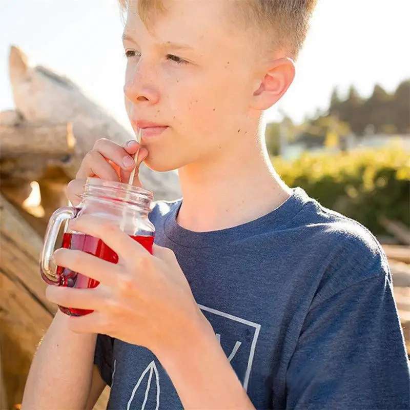 100 шт./компл. портативная Питьевая солома натуральная Пшеничная биоразлагаемые