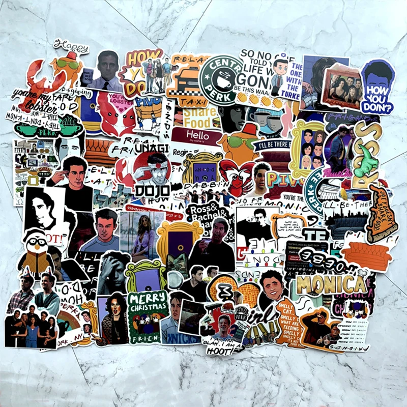 100 шт. забавные креативные Значки для сериала друзья декоративные наклейки