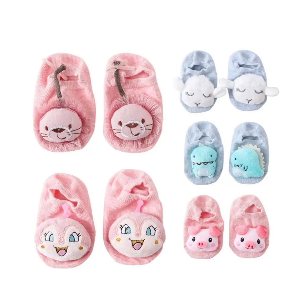 

1 Pair Baby Socks Lovely Shape Anti-skid Bottom Soft Newborn Cartoon Comfortable Ankle Socks Baby Supplies