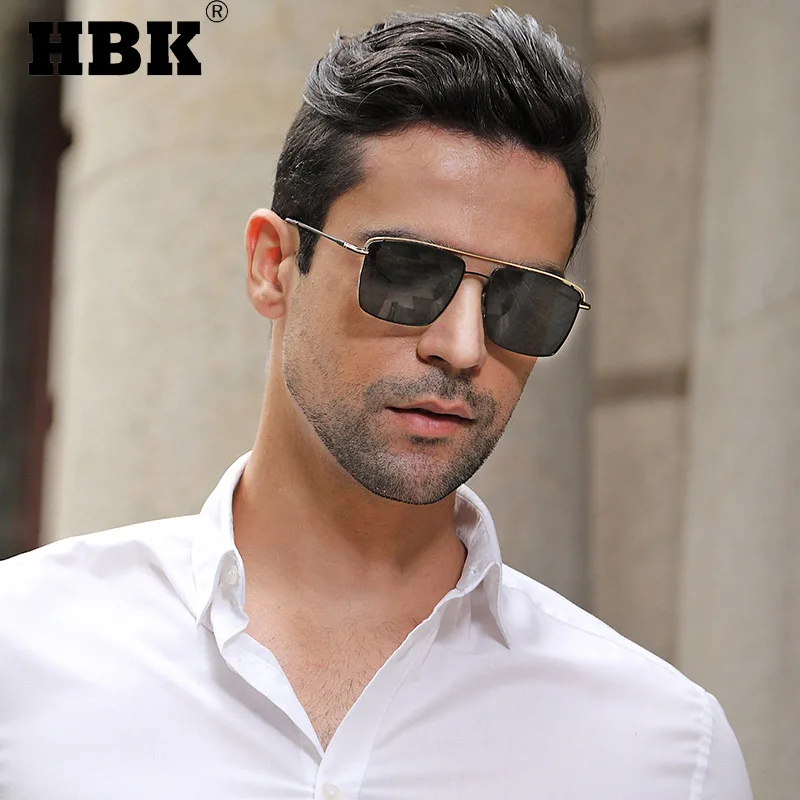 

HBK New Vintage Polarized Square Sunglasses Men Women Small Metal Outdoor Driving Fishing Sun Glasses Male Zonnebril UV400