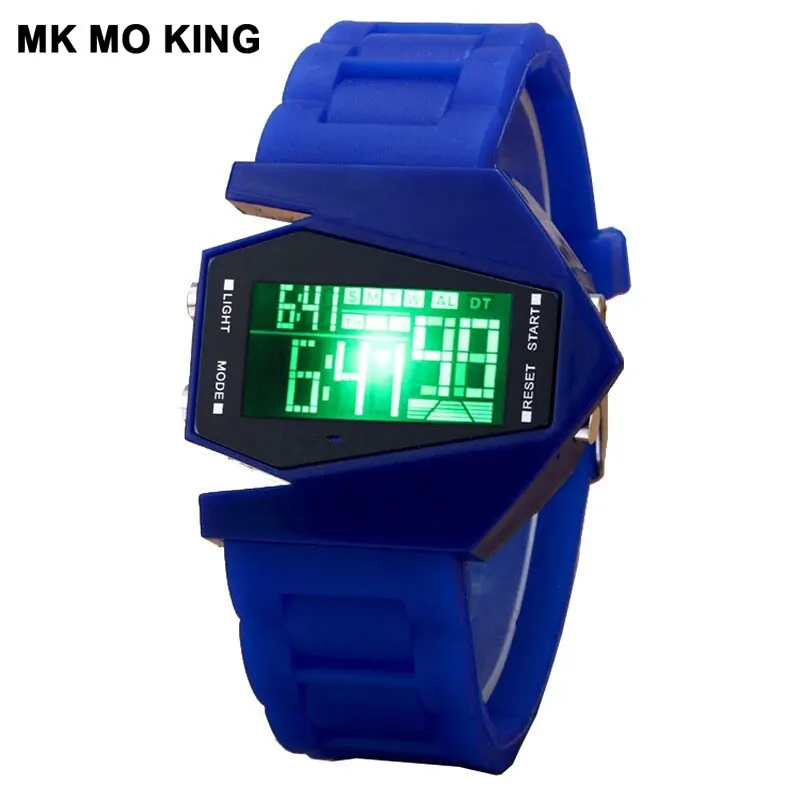 Часы для пар с ЖК дисплеем многофункциональные Модные мужские спортивные часы
