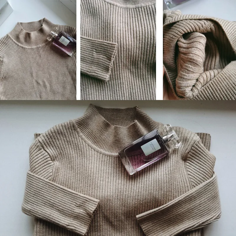 

IOQRCJV Autumn Winter Women Pullovers Sweater Knitted Elasticity Casual Jumper Fashion Slim Turtleneck Warm Female Sweaters R162
