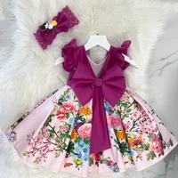 toddler big bow 1 year birthday flower dress for baby kid clothes first communion wedding party tutu princess dresses vestidos