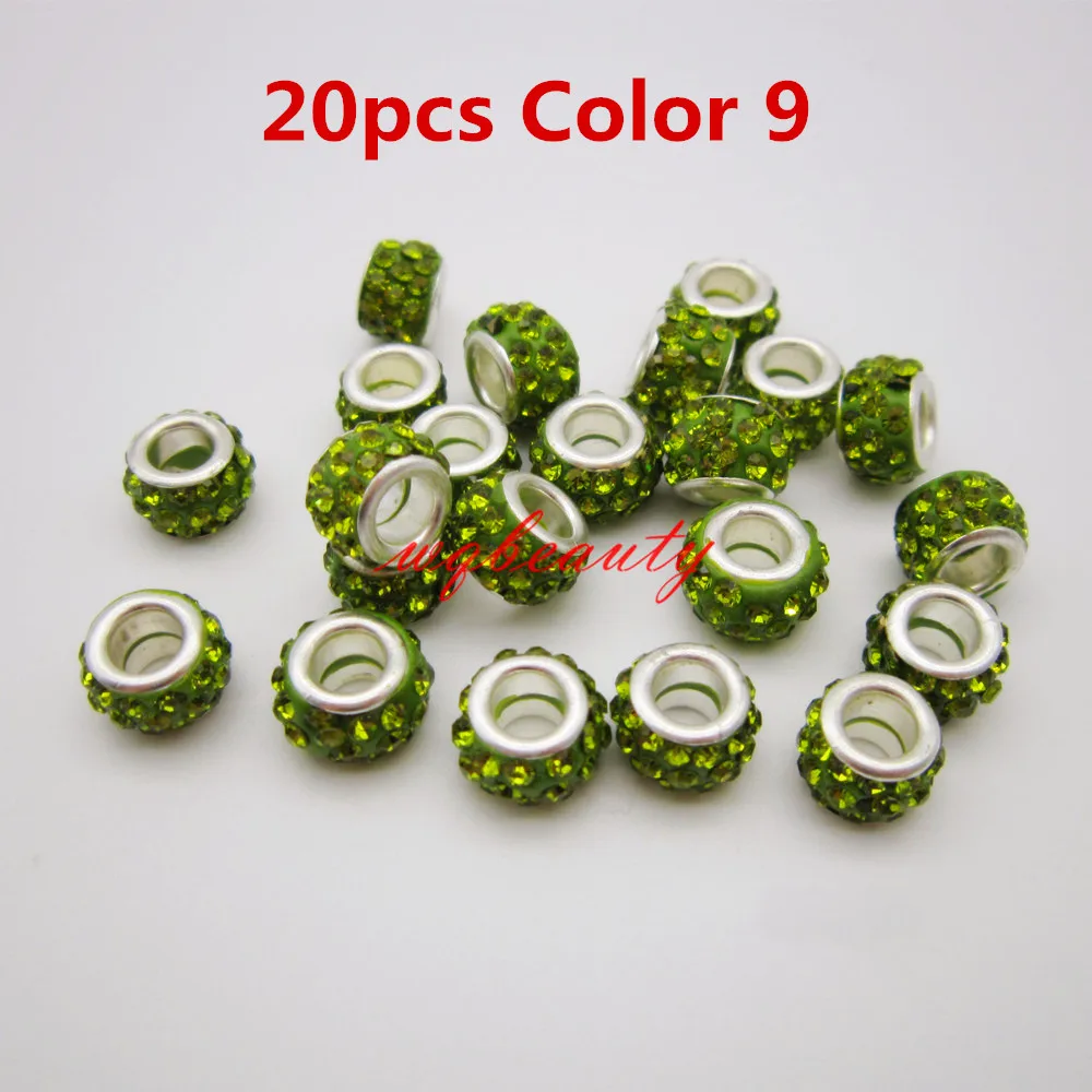 20pcs Color 9 20 шт./упак. разные цвета Стразы, подвязанные лентой, с объемной волной, дредлоки, для увеличения объема, бусины кольца трубки для волос Средства для укладки волос - Цвет: 20pcs Color 9