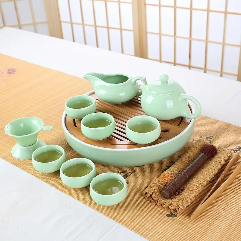 De Te Chino Container High Sunum Tepsi Board Keukenhulpjes Accessories Ceremony Chinese Kung Fu Serving Gongfu Tea Tray |