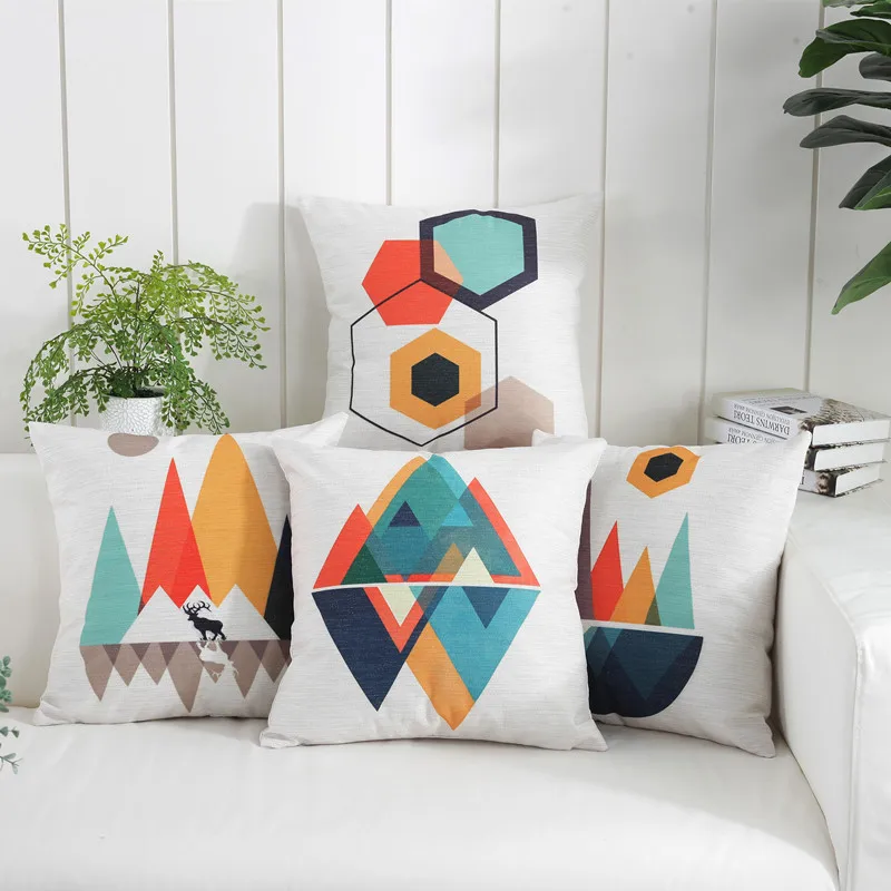 Pillows Cover Nordic Abstract Geometric Linen Sofa Cushion Pillow for /Home Decor (Not Including Filling) | Дом и сад