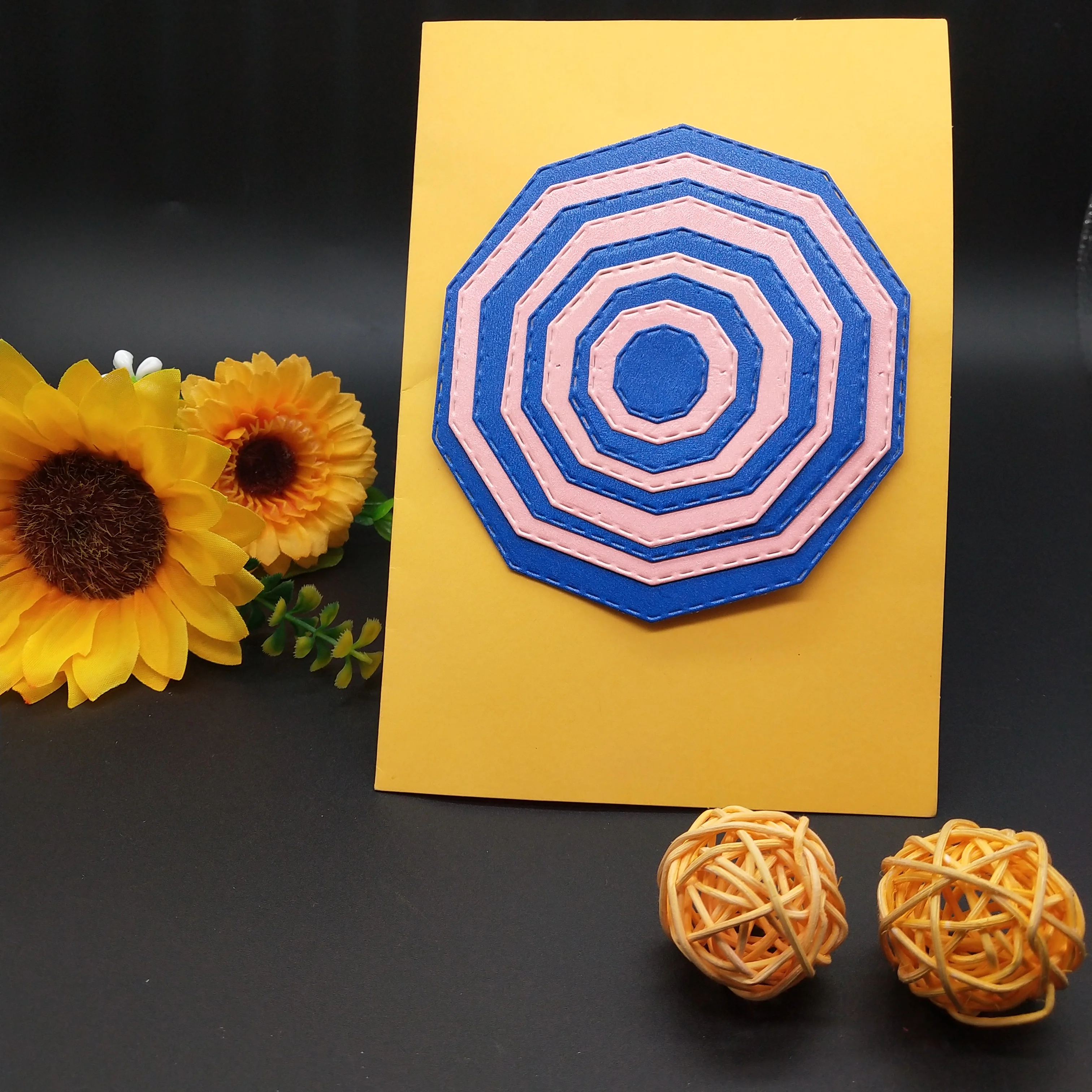 

Metal Cutting Dies Cascading polygon new for decoration card DIY Scrapbooking stencil Paper Craft Album template Dies 102*102mm