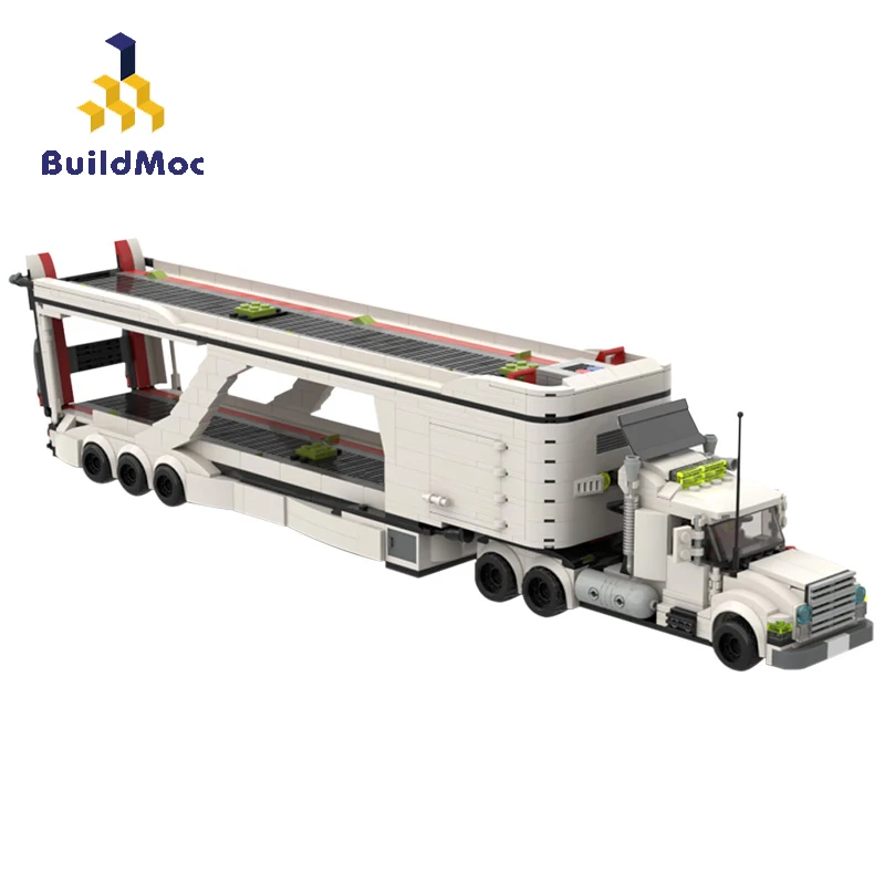 

Buildmoc Technical Car Transport Big Rig Truck MOC Simulation Transport Truck Building Blocks Bricks Idea Toy For Kids Xmas Gift