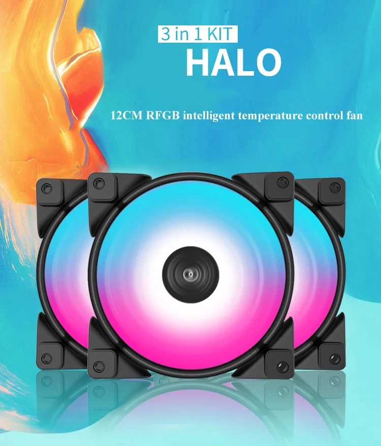 Pccooler компьютер чехол вентиляторы 120 мм/12 см вентилятор Cooler RGB 5V 3PIN/12V 4PIN 3 шт упакованы бесшумный вентилятор охлаждения для настольного компьютера