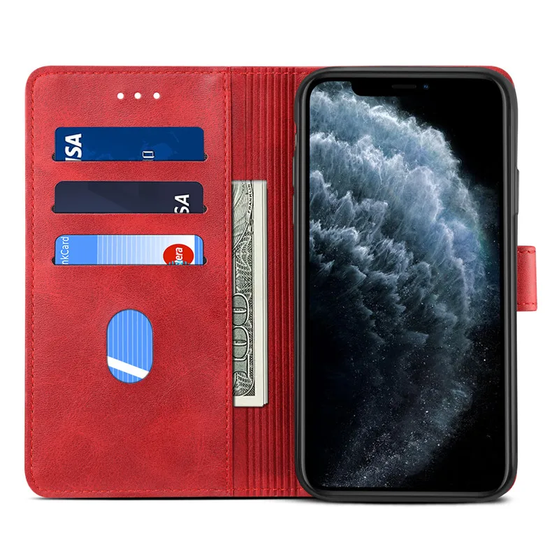 Кожаный чехол для iPhone 11 Pro Max XS Max XR X 8 7 6 6S Plus откидной Чехол-бумажник для samsung S10 S9 S8 Plus S10E Note 10 9 8 чехол s