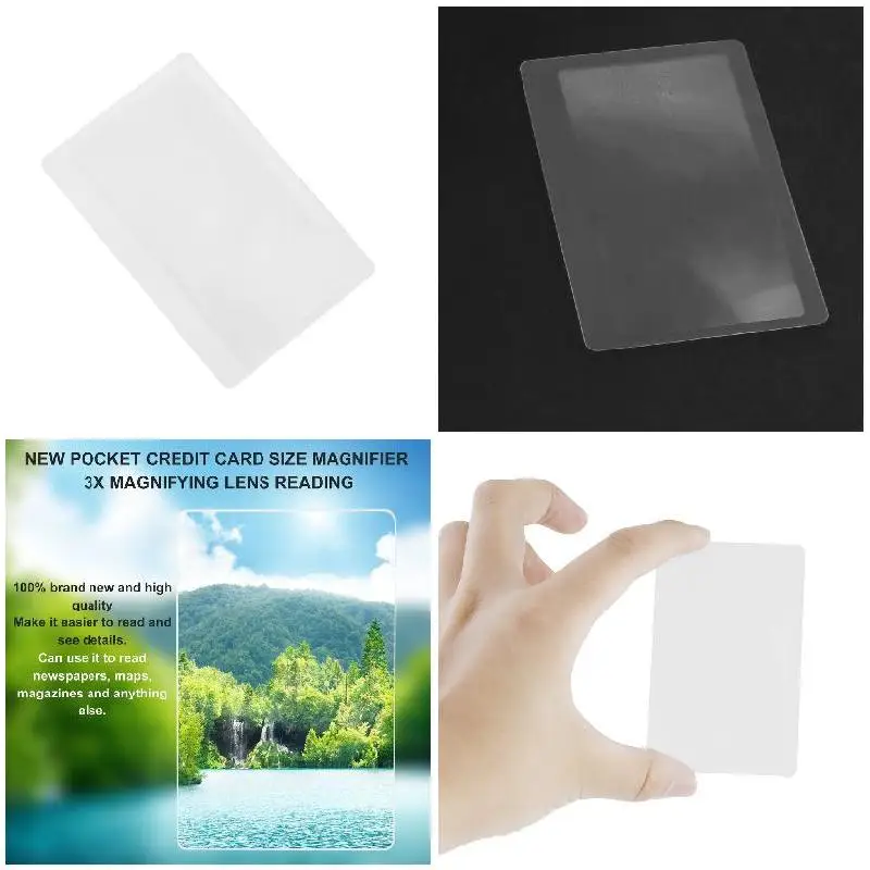 

1 шт. 3X Мини-увеличительное стекло для кредитных карт увеличительное стекло для чтения es линза портативное карманное прозрачное увеличительное стекло для пожилых людей