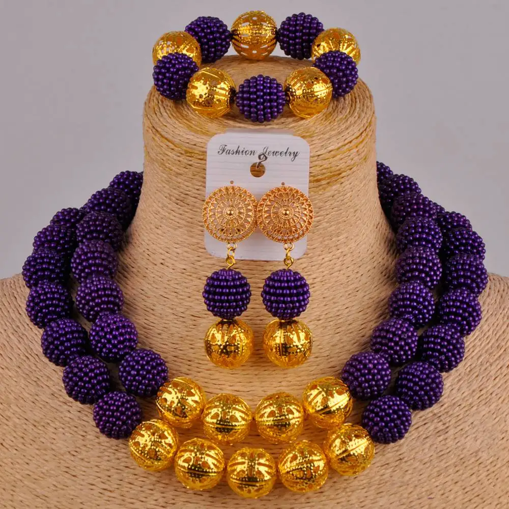 

Nigerian Bride Purple Necklace Jewelry Set Africa Super Fairy Wedding Wedding Jewelry Wedding Accessories XX-115