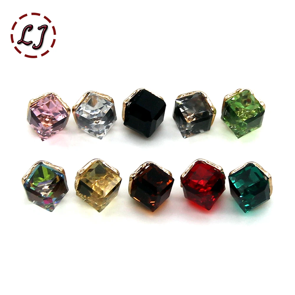 6 шт./лот горный хрусталь маленькие стеклянные пуговицы бриллиант драгоценность