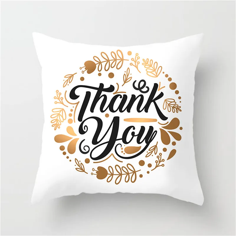 Чехол на подушку из золотой фольги с буквенным принтом Fuwatacchi Наволочка надписью