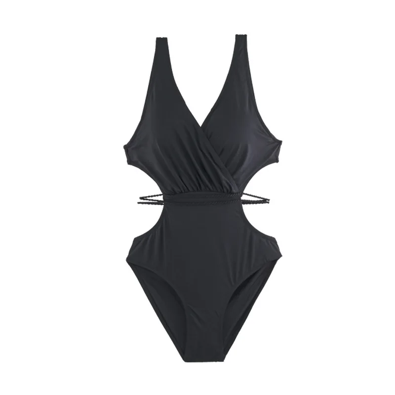 

Black bathing suit woman's one-piece bathing suit