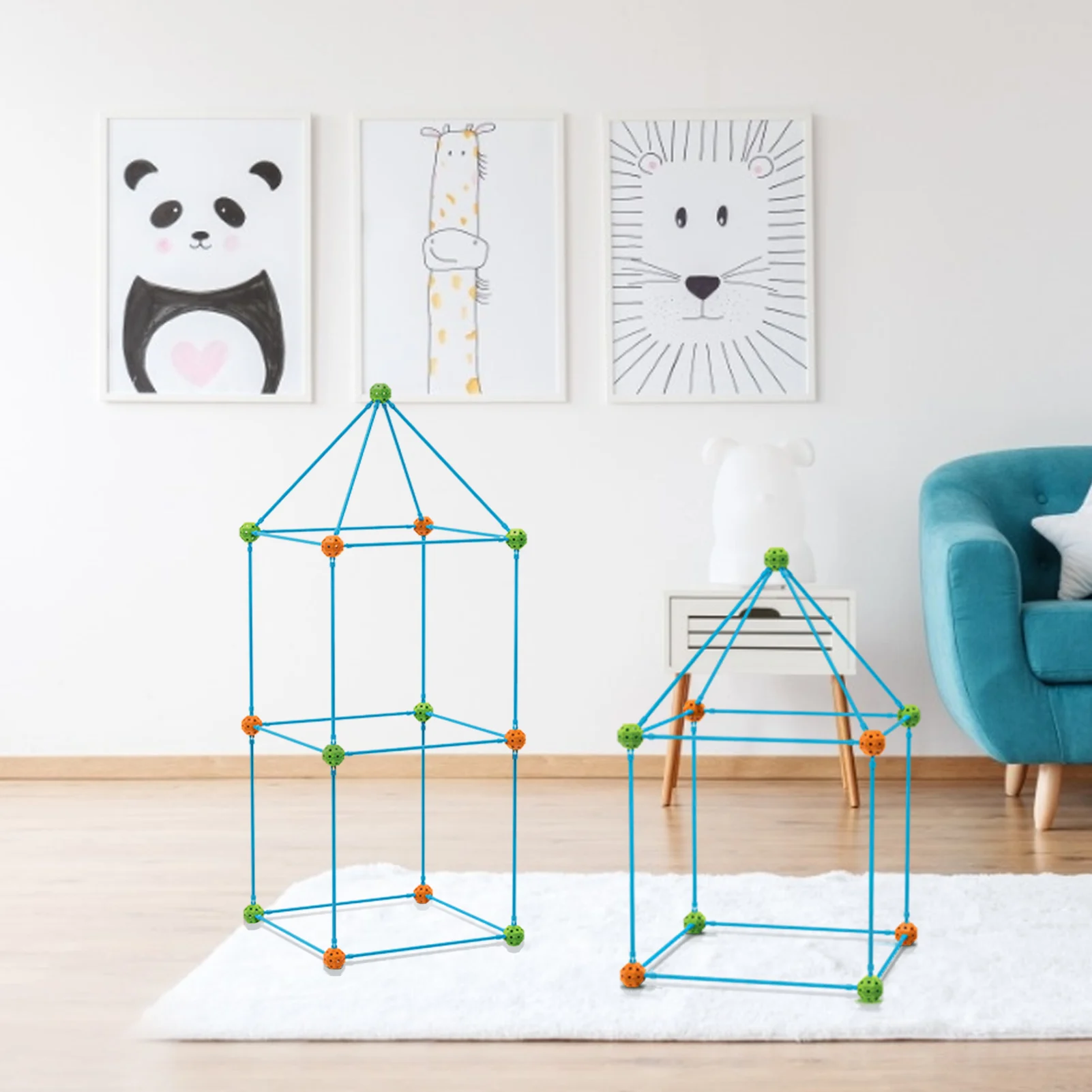 

68PCS DIY Castle Building Kit Educational Manual Children Toy Kids Construction Set Toy Tents Fortress Builder Castles Tunnels