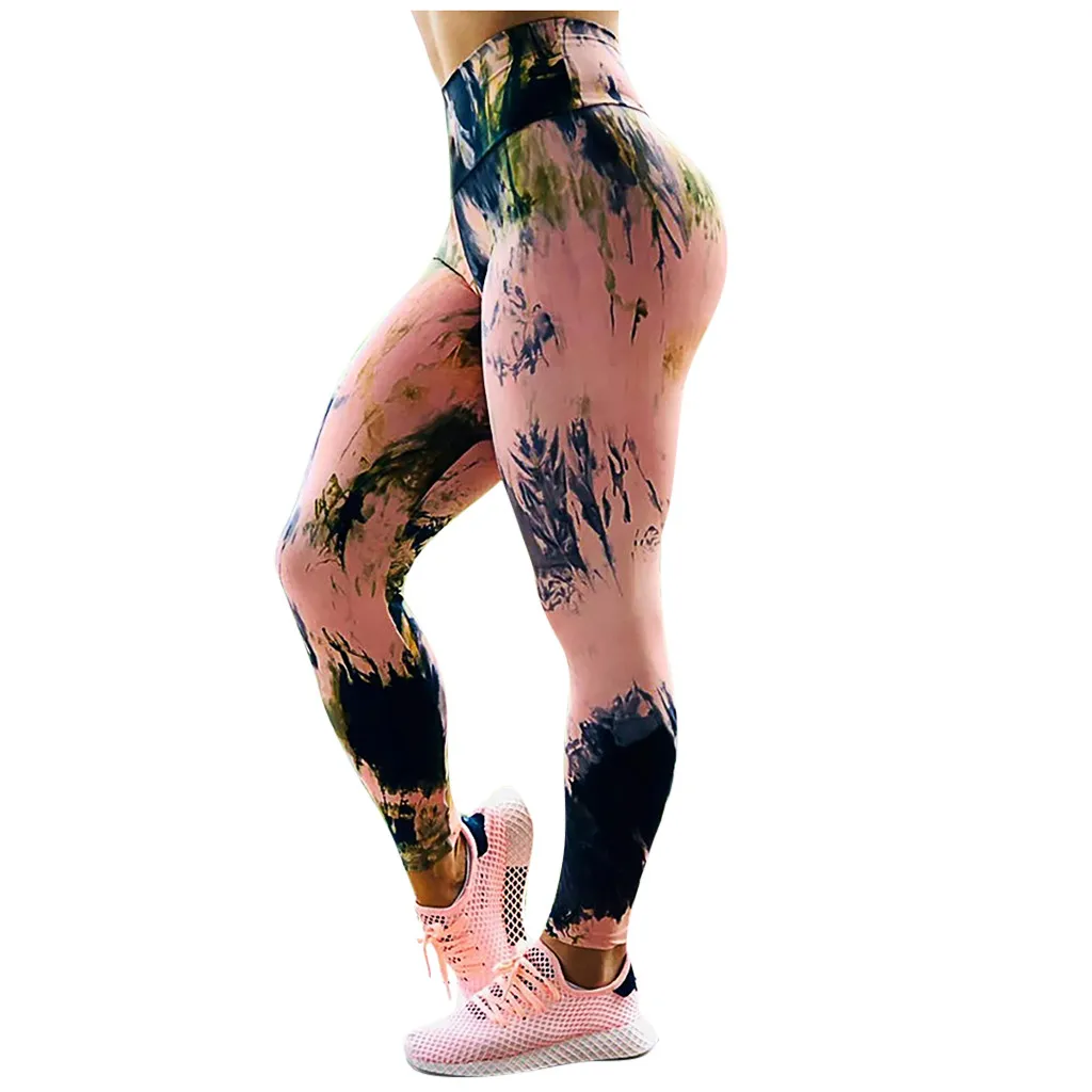 

2021 Summer New Ladies'printed High-waist Hip Stretch Underpants Running Fitness Yoga Pants #4