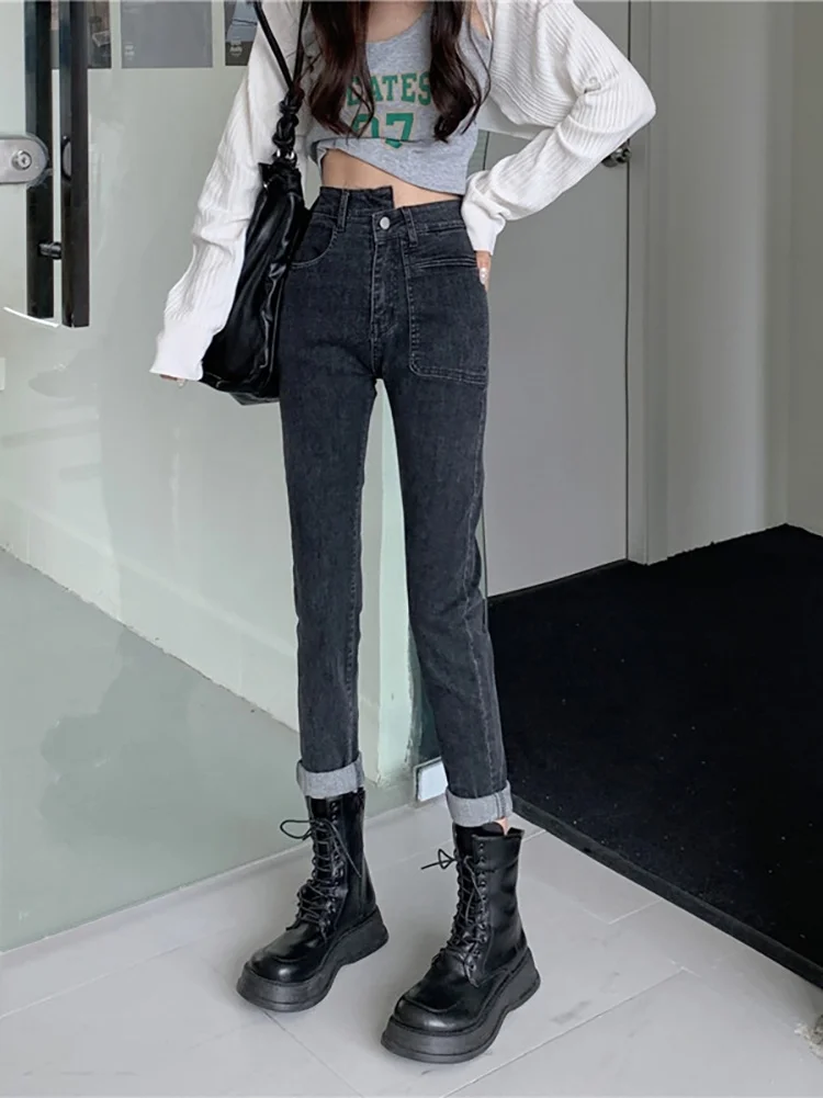 High Waist Jeans Women's Early Autumn 2021 New Design Sense Spring And Temperament Leggings Pencil | Женская одежда