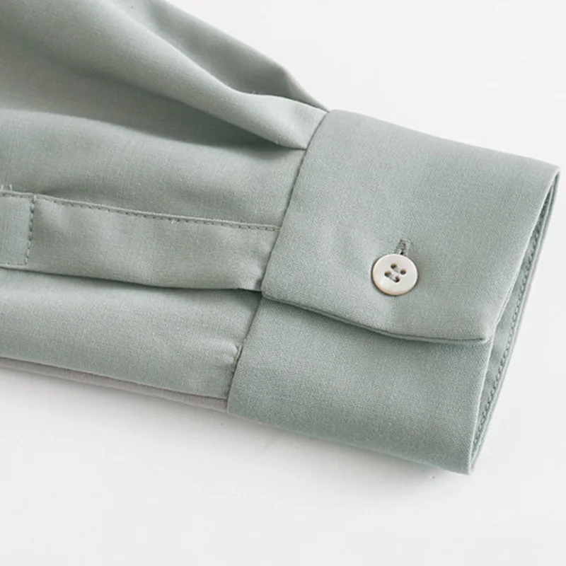 ZOEPO Minimalist Turn Down Collar Blouses Women Fashion Solid Shirts Elegant Fold Long Sleeve Tops Female Ladies IP | Женская одежда