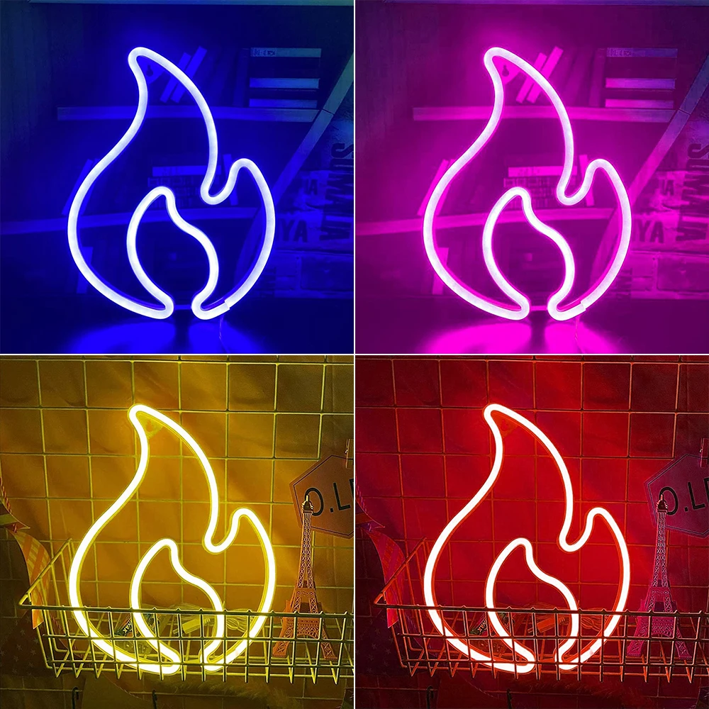 

Flame Neon Sign Red and Yellow Flame Neon Light Flame Led Light Sign for Kids Baby Room Wedding Party Wall Decor Hanging Light