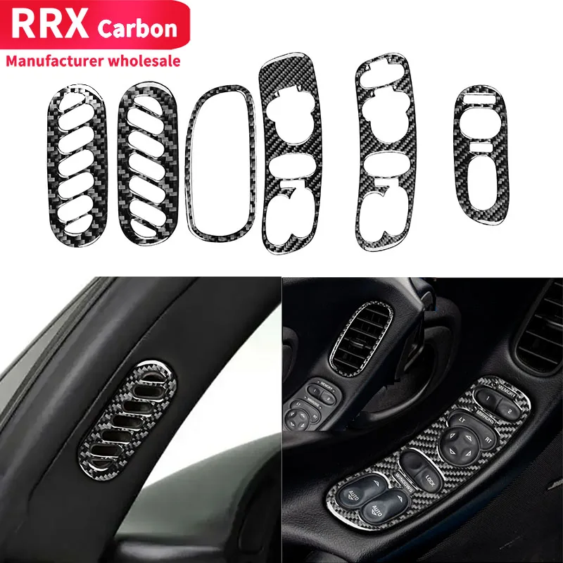 

RRX for Chevrolet Corvette C5 1998-2004 Carbon Fiber Sticker Car Armrest Panel Air Vent Frame Cover Trim Car Styling Accessories