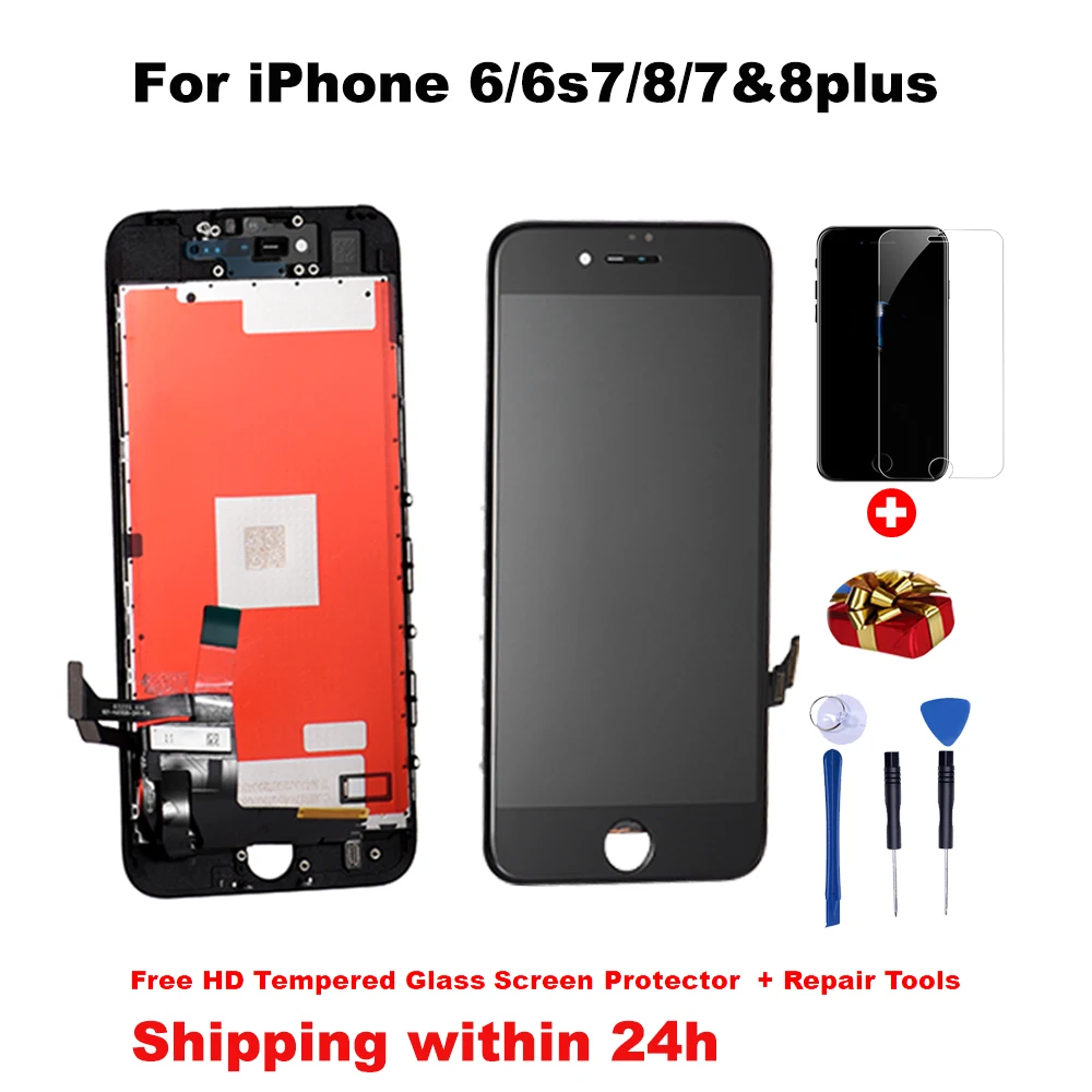 AAA + ЖК дисплей для iPhone 6 7 8 6S Plus Замена сенсорного экрана 5S SE без битых пикселей