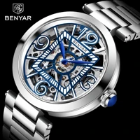 2021 benyar design new simple casual men mechanical watch stainless steel hollow design waterproof automatic watch montre homme