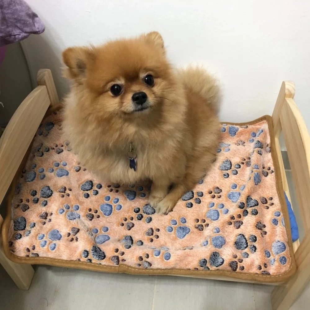 

Cute Cat and Dogs Pet Supplies Soft and Fluffy High Quality Pet Blanket Cartoon Pattern Pet Mat Warm and Comfortable Blanket