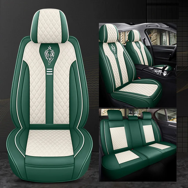 

Car Seat Cover Front/Rear Vehicle Cushion Not Moves Universal Pu Leather Pink/Green Non-Slide For Toyota Corolla E6 X45